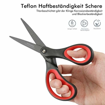 jarvistar-titan-antihaft-papier-schere-ultra-scharfe-universal-scheren-set-fuer-haushalts-buero-stoffschere-rostfreie-stahl-klinge-weichem-griff-21cm-2-stueck-rot-schwarz-3