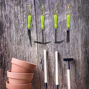 relaxdays-gartenwerkzeug-set-4-teilig-blumenkelle-kleinrechen-doppelhacke-blumengabel-gartengeraete-set-eisen-gruen-2