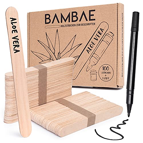 Pflanzenschilder Aus Holz – 62 Stück Mit Schwarzem Marker, T-Form, 18,4 Cm, Für Garten & Töpfe