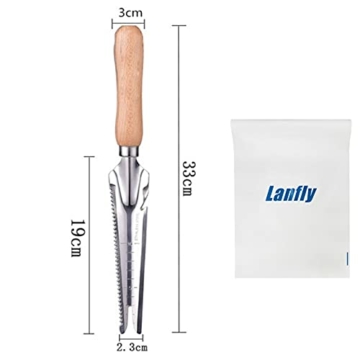 lanfly-manueller-unkrautjaeter-mit-holzgriff-edelstahl-unkrautjaeter-mit-mass-maehwerkzeug-unkrautstecher-unkrautschaufel-fuer-garten-umstossen-umpflanzen-jaeten-entwurzeln-2